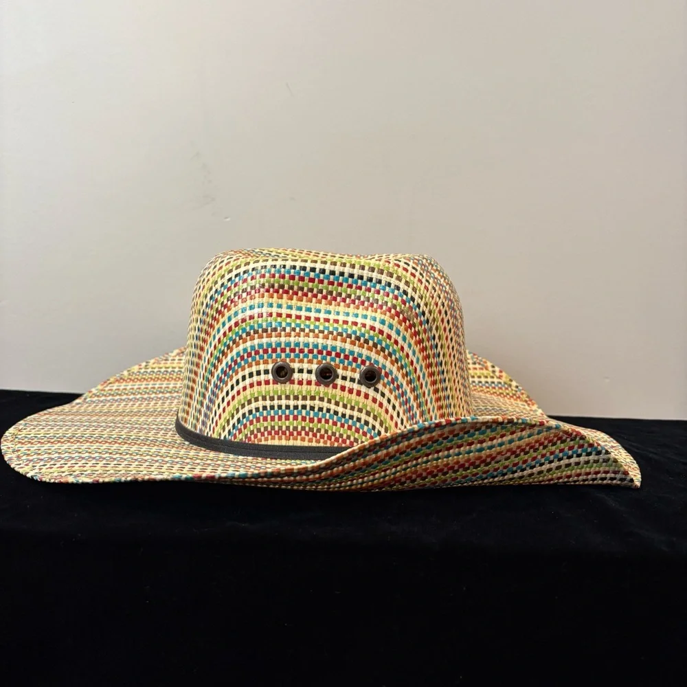 Kid’s Ariat Multicolor Woven Straw Western Cowboy Rodeo Hat